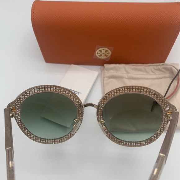 Tory Burch Crystal on Raffia Sunglasses (New) main image 6